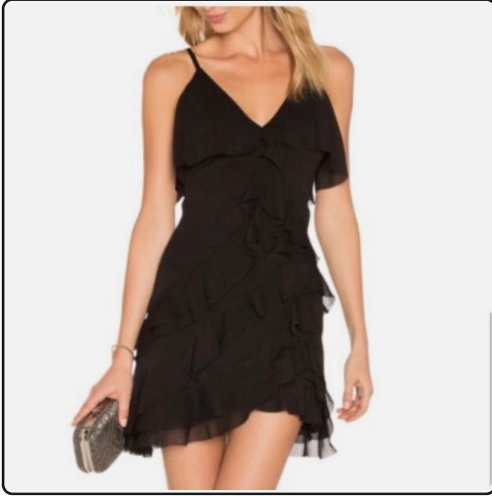 Alice & Olivia Ruffle Cocktail Mini Party Dress size 0